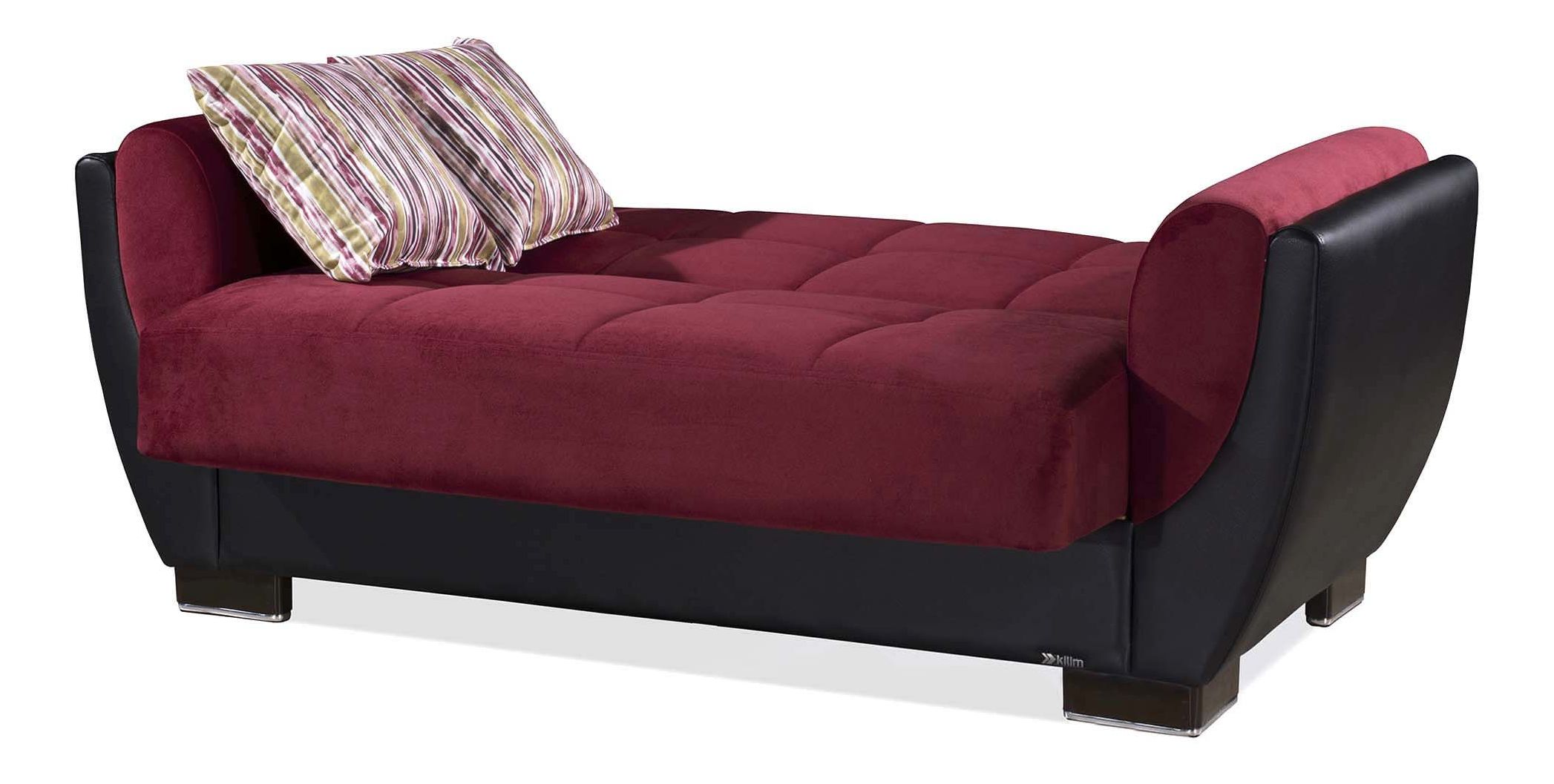 Armada Air Fabric/PU Convertible Loveseat