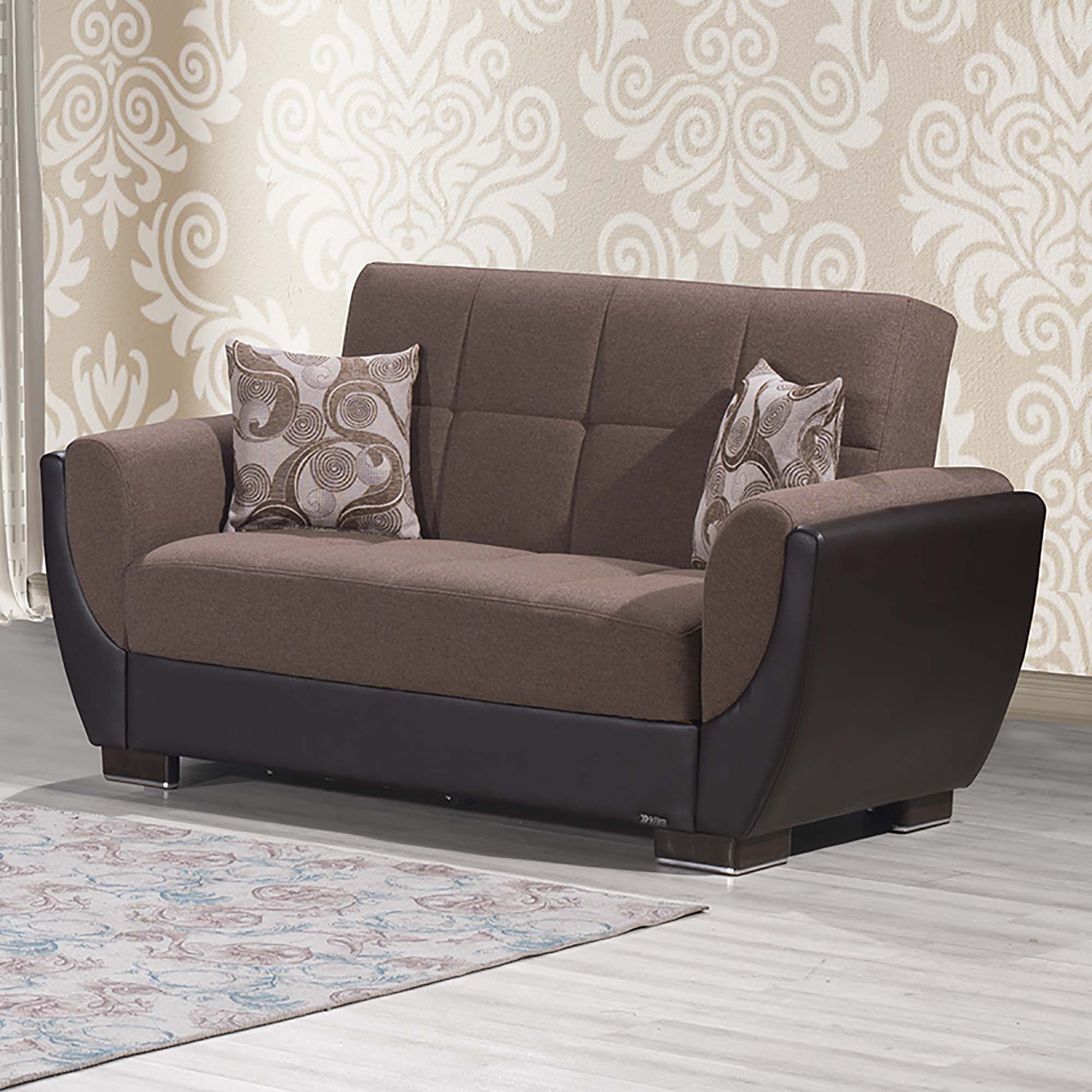 Armada Air Fabric/PU Convertible Loveseat