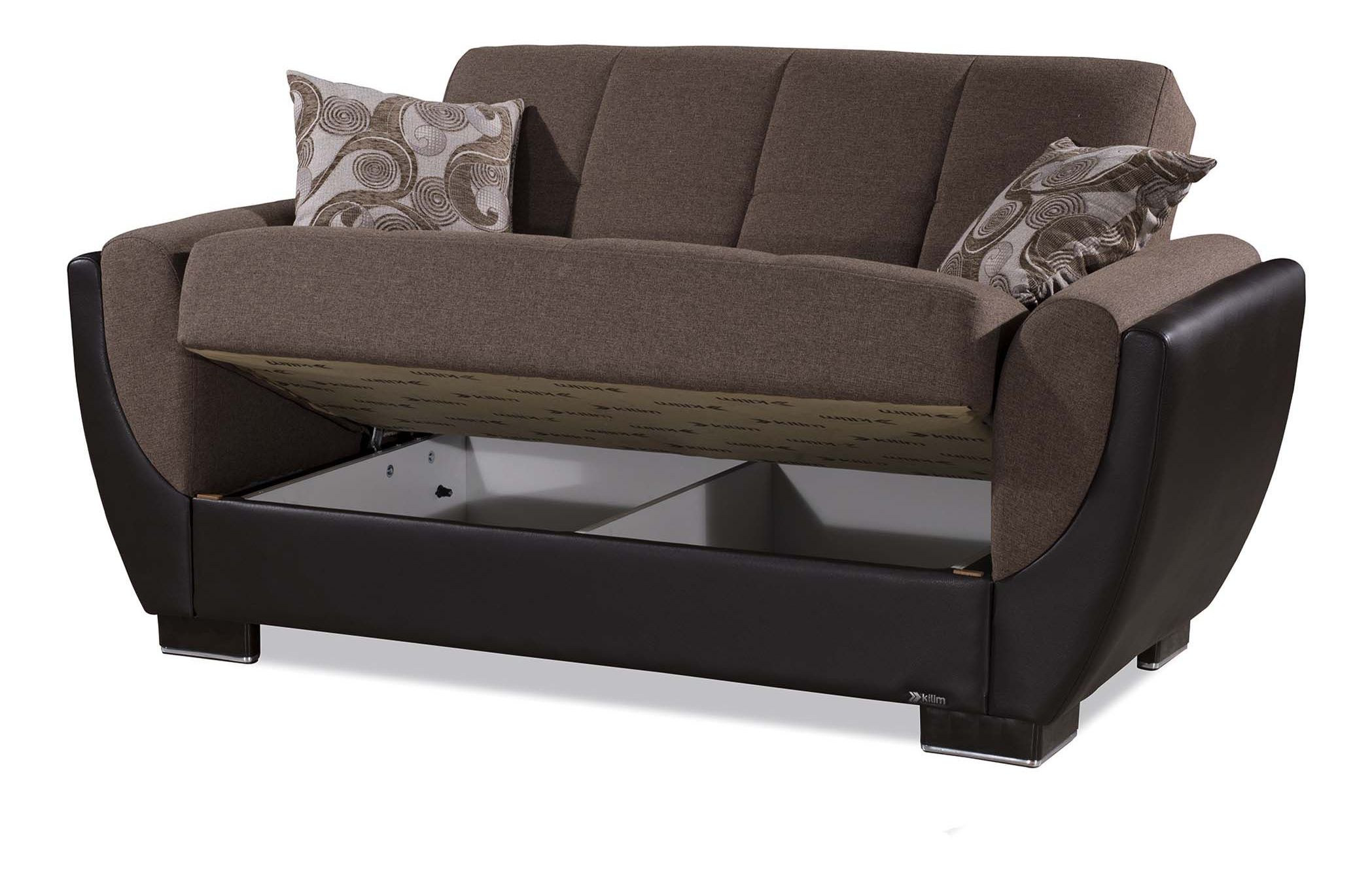 Armada Air Fabric/PU Convertible Loveseat
