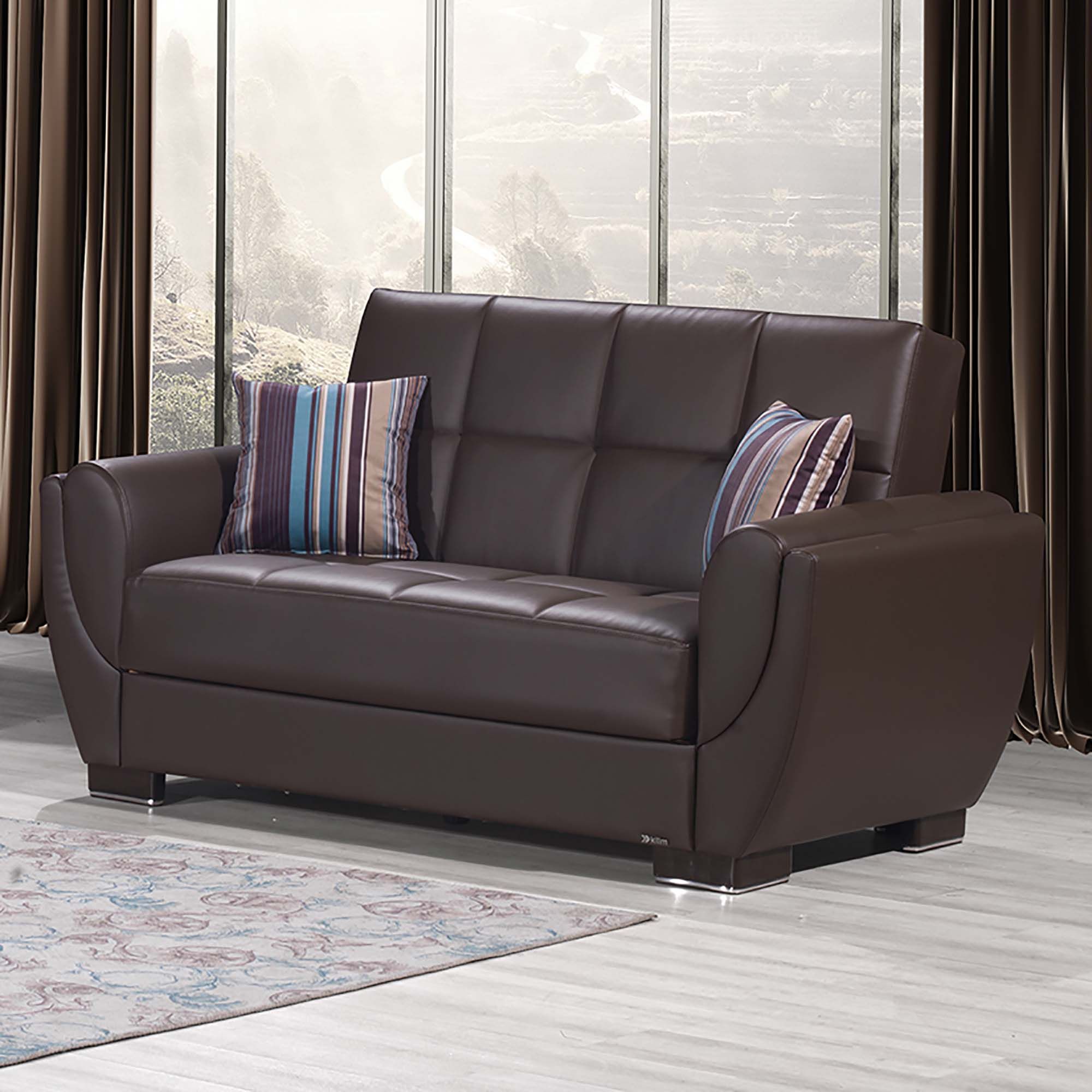 Armada Air PU Convertible Loveseat