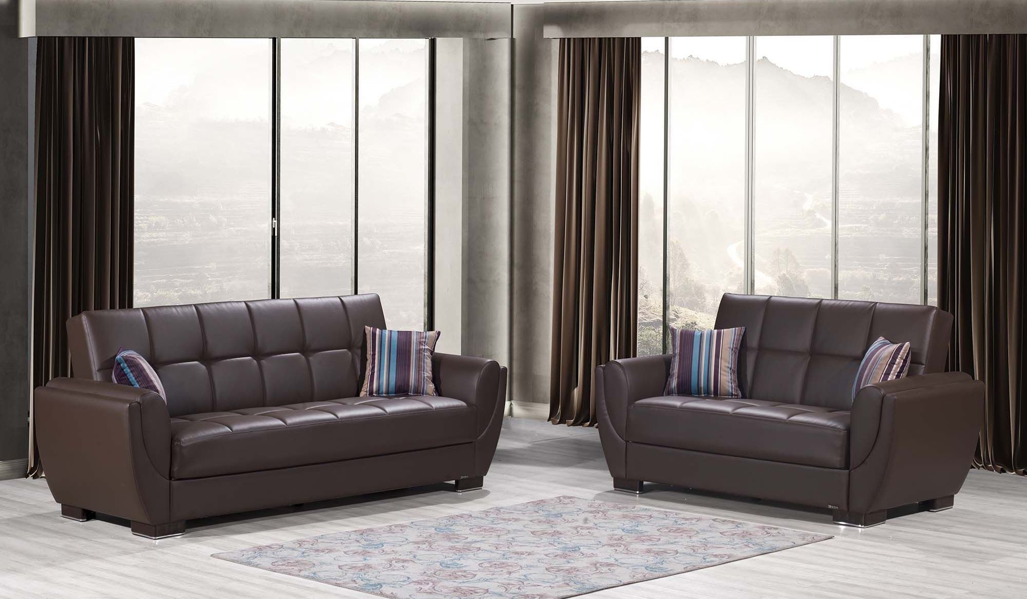 Armada Air PU Convertible Loveseat