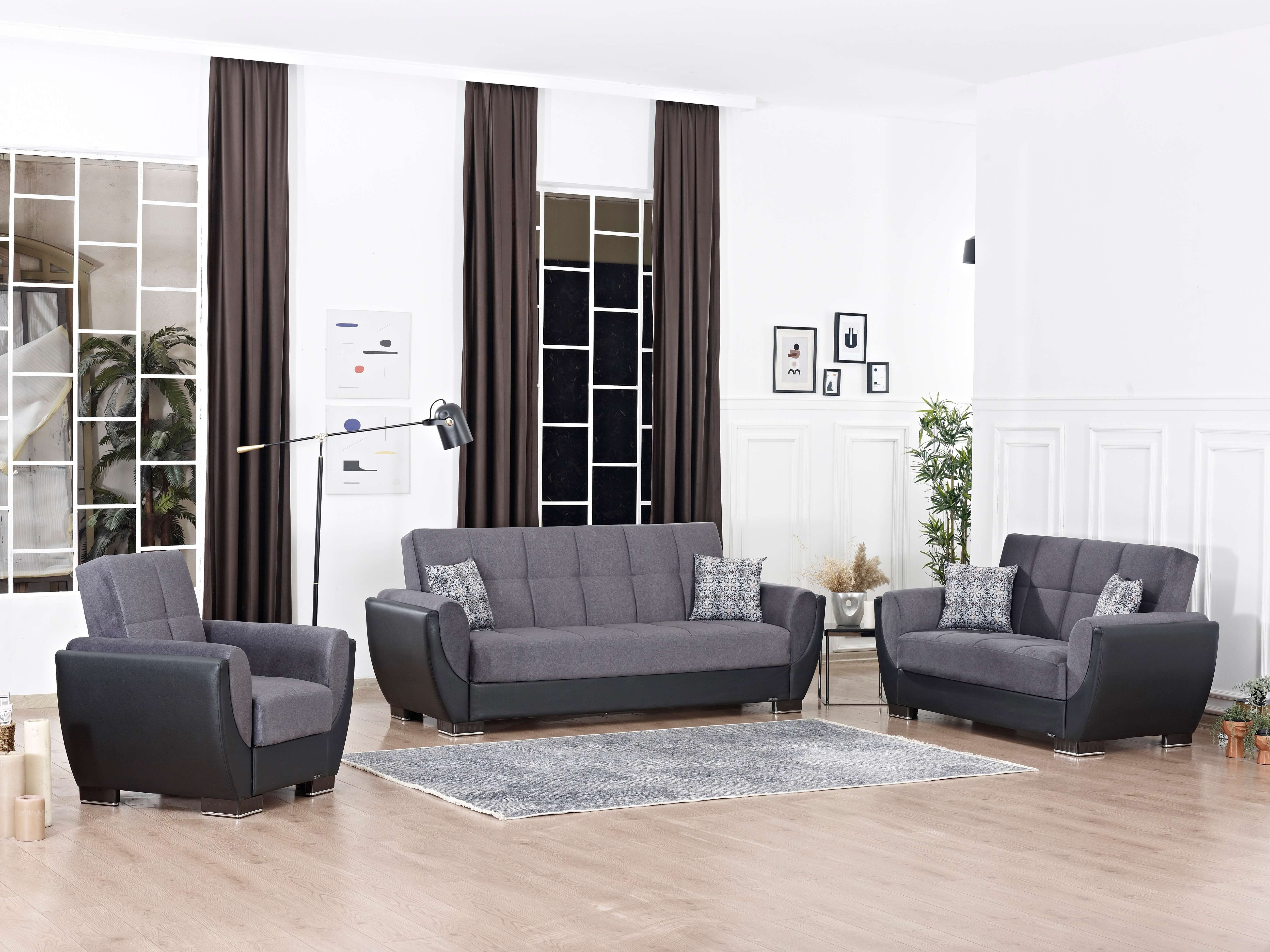 Armada Air Fabric/PU Convertible Living Room Set