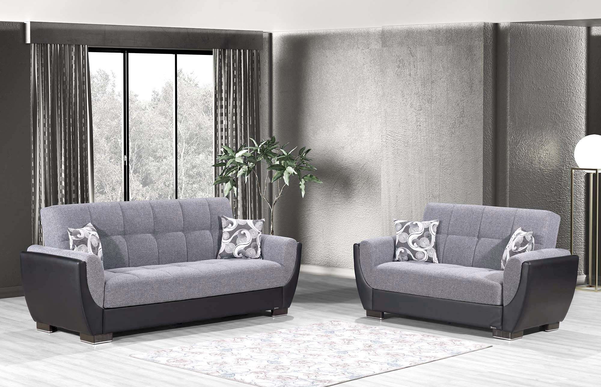 Armada Air Fabric/PU Convertible Sofabed