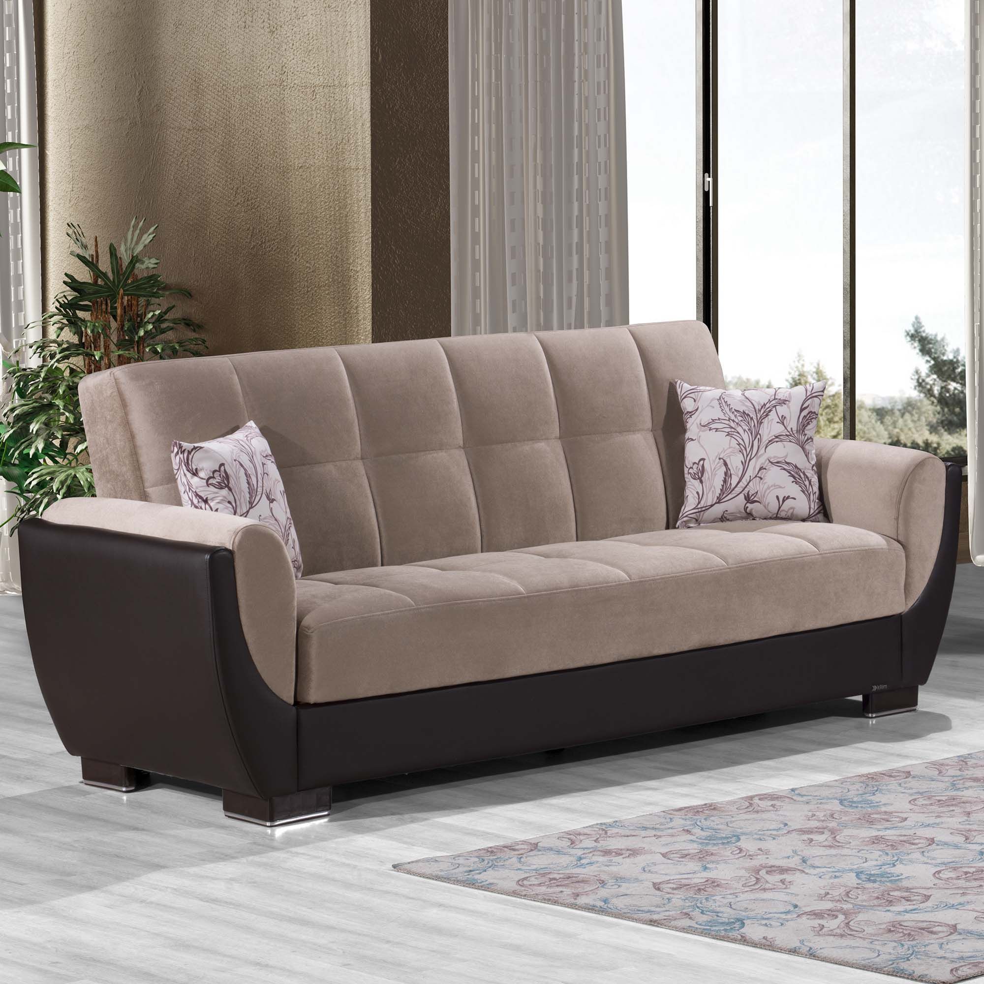 Armada Air Fabric/PU Convertible Sofabed