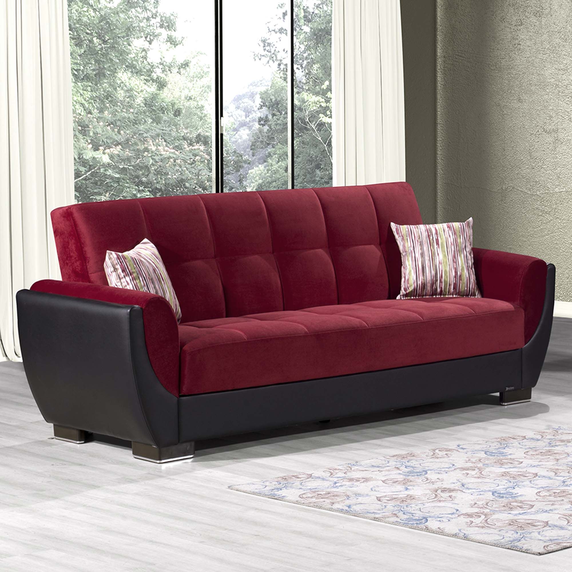 Armada Air Fabric/PU Convertible Sofabed