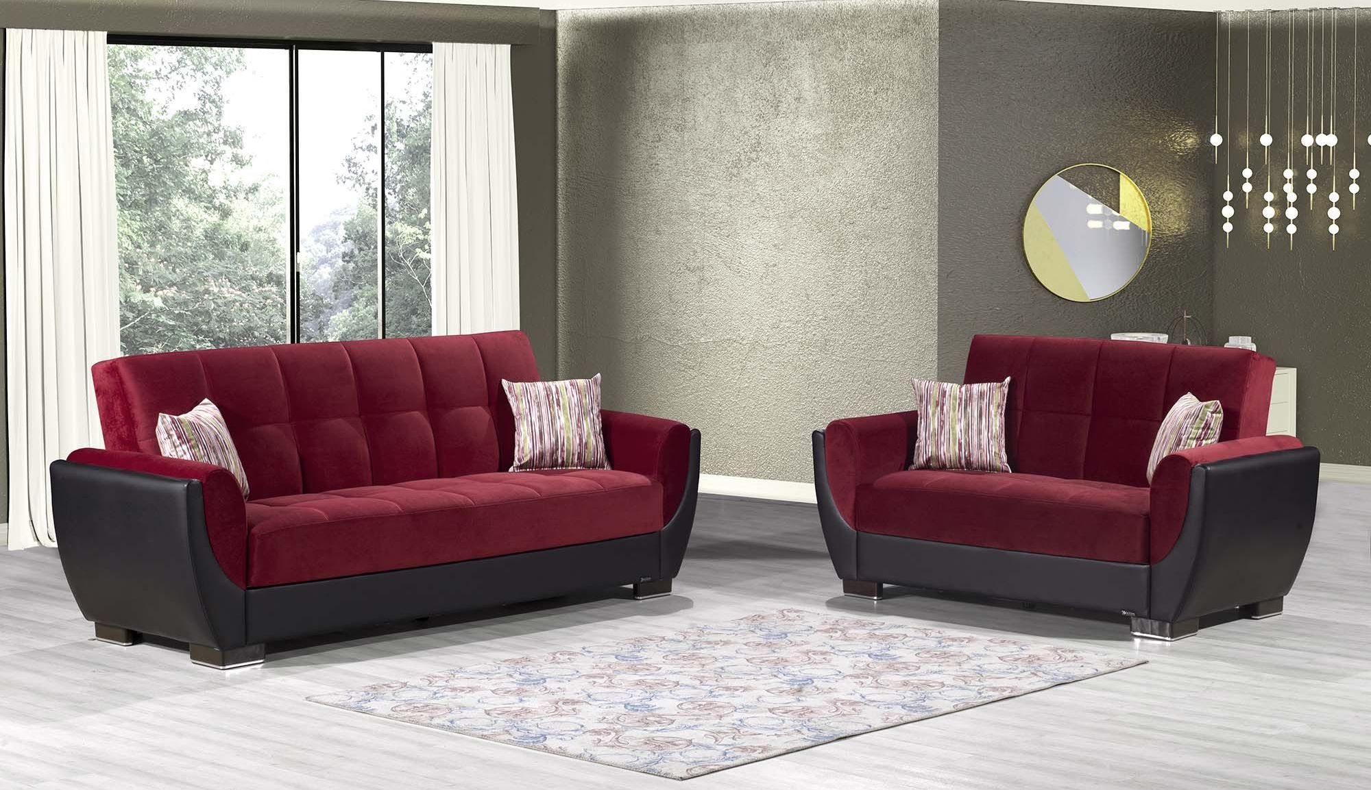 Armada Air Fabric/PU Convertible Sofabed