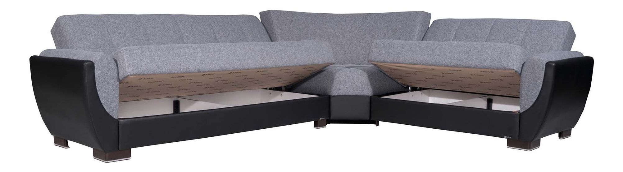 Armada Air Fabric/PU Convertible L-Shaped Sectional Sofa