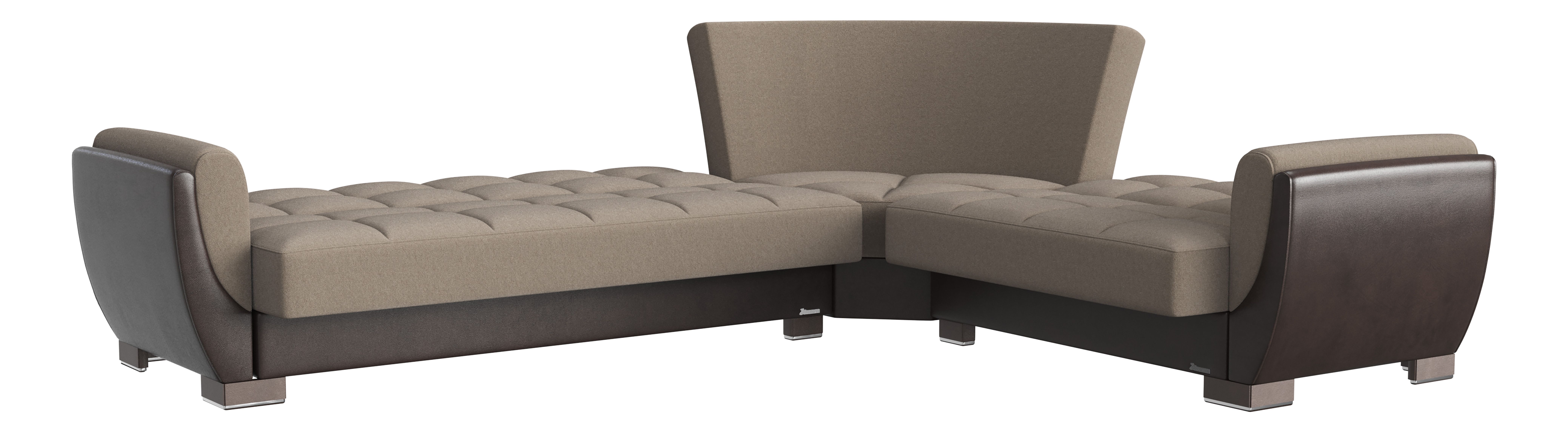 Armada Air Fabric/PU Convertible L-Shaped Sectional Sofa