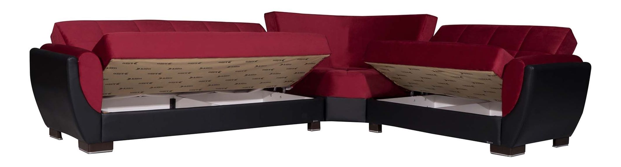 Armada Air Fabric/PU Convertible L-Shaped Sectional Sofa