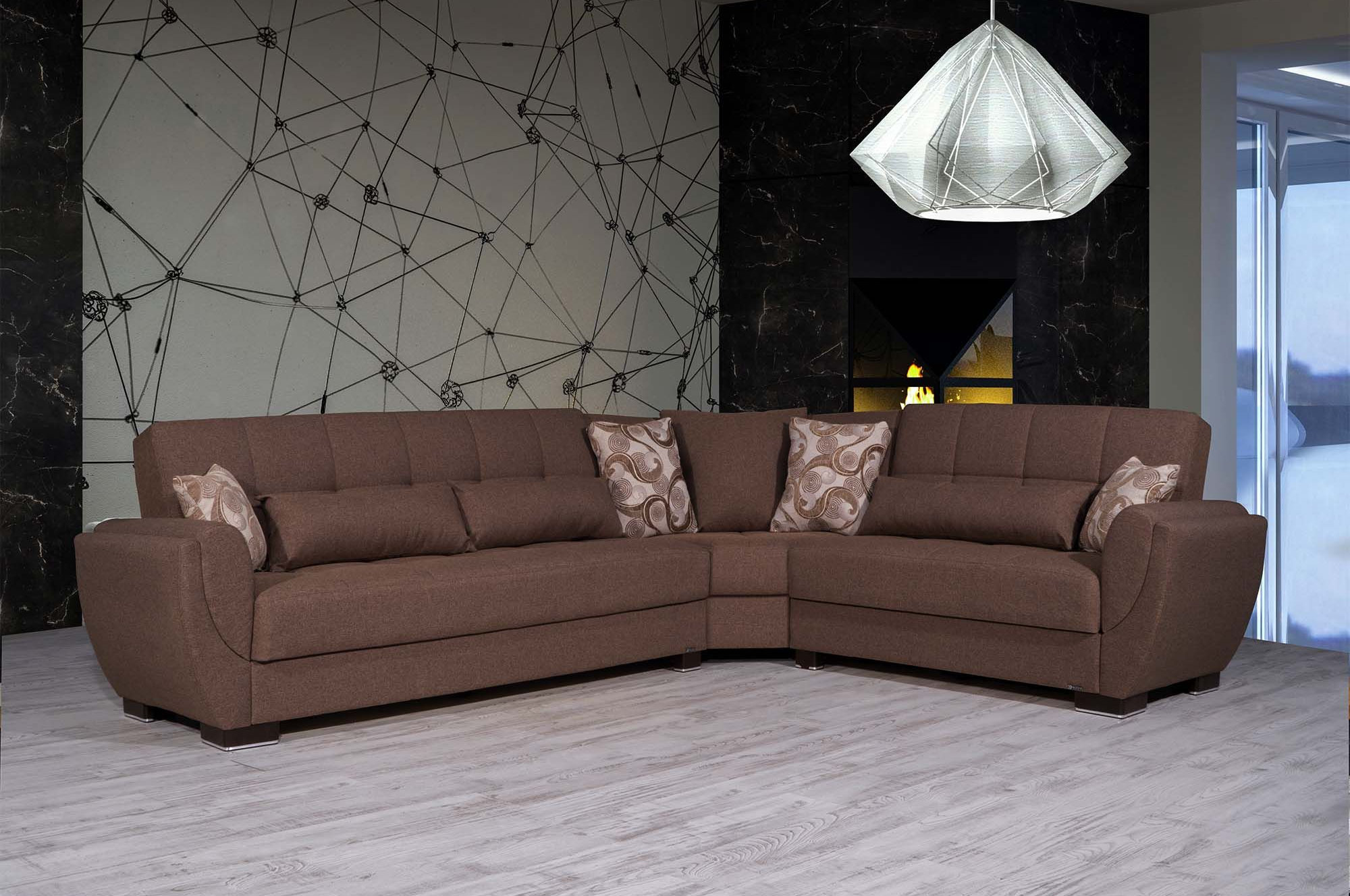 Armada Air Fabric Convertible L-Shaped Sectional Sofa