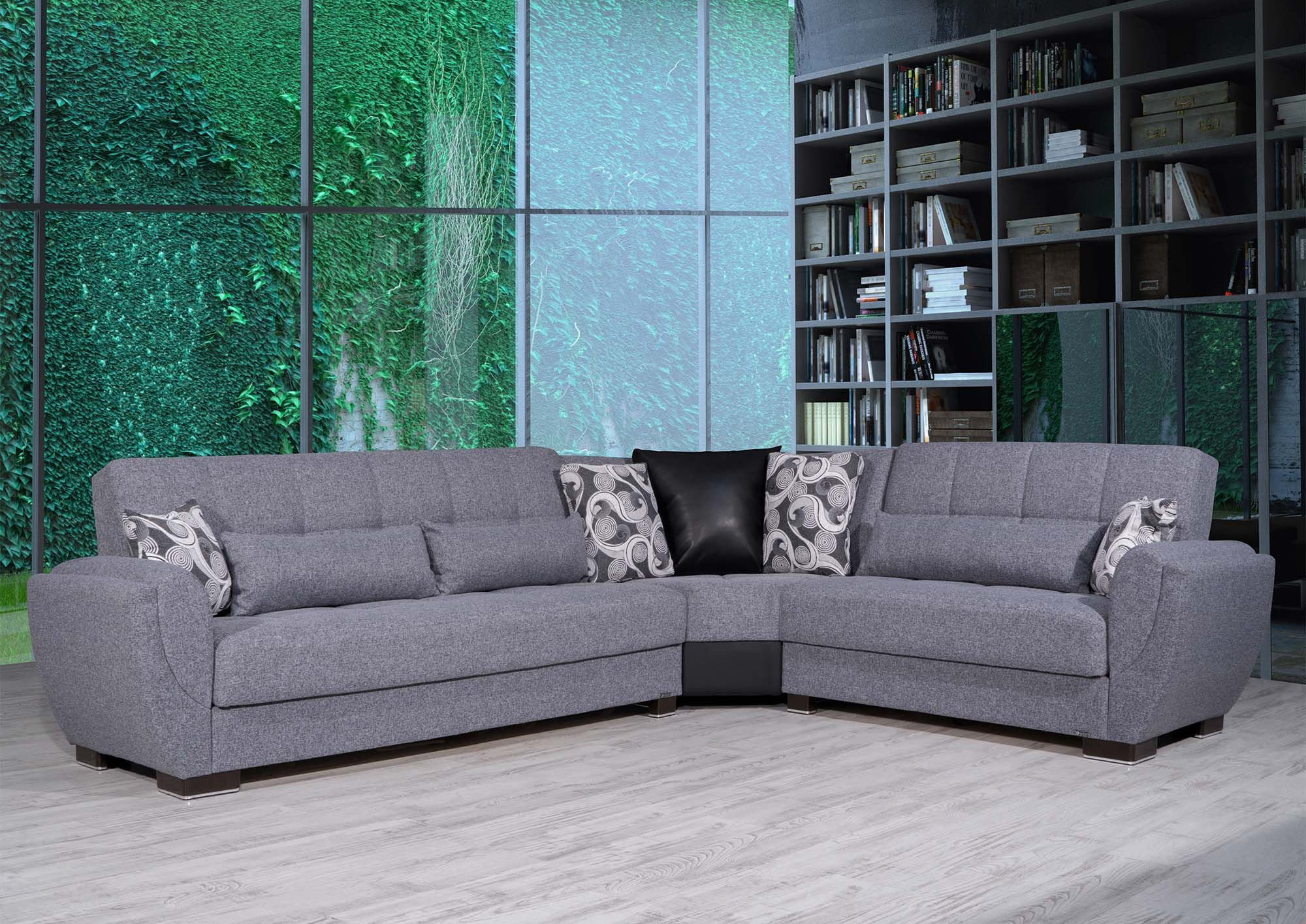 Armada Air Fabric Convertible L-Shaped Sectional Sofa
