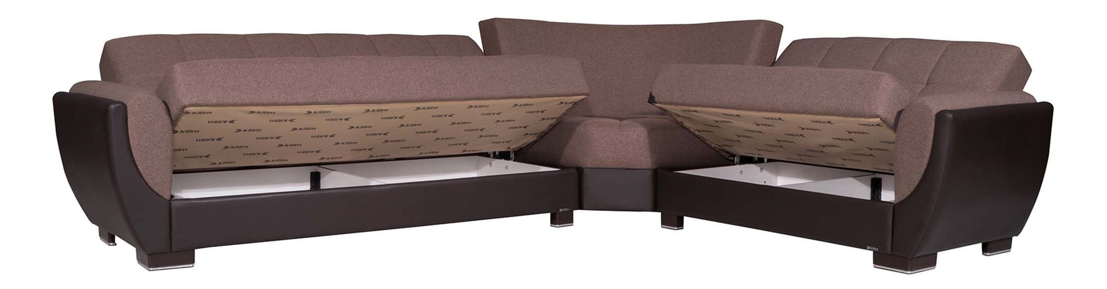 Armada Air Fabric/PU Convertible L-Shaped Sectional Sofa