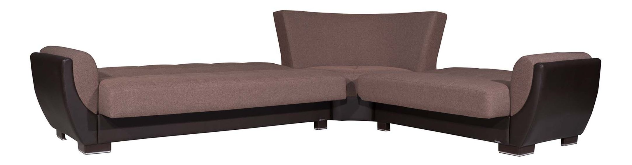 Armada Air Fabric/PU Convertible L-Shaped Sectional Sofa