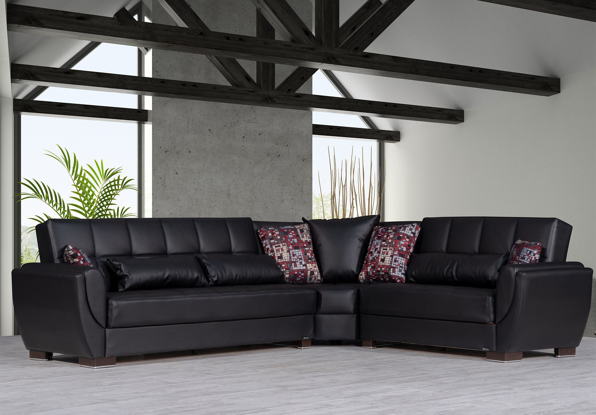 Armada Air PU Convertible L-Shaped Sectional Sofa