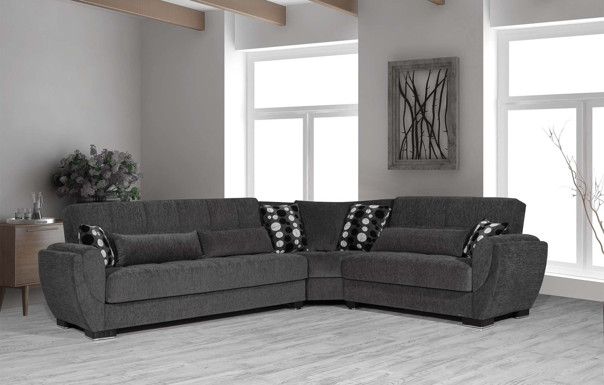 Armada Air Fabric Convertible L-Shaped Sectional Sofa