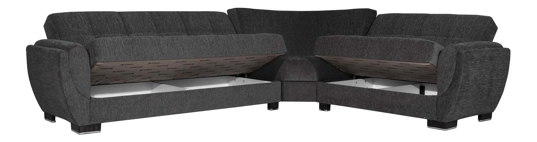 Armada Air Fabric Convertible L-Shaped Sectional Sofa