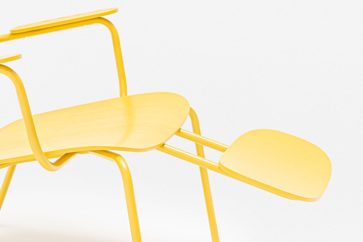 New School Lounge Plywood Armchair w/Headrest