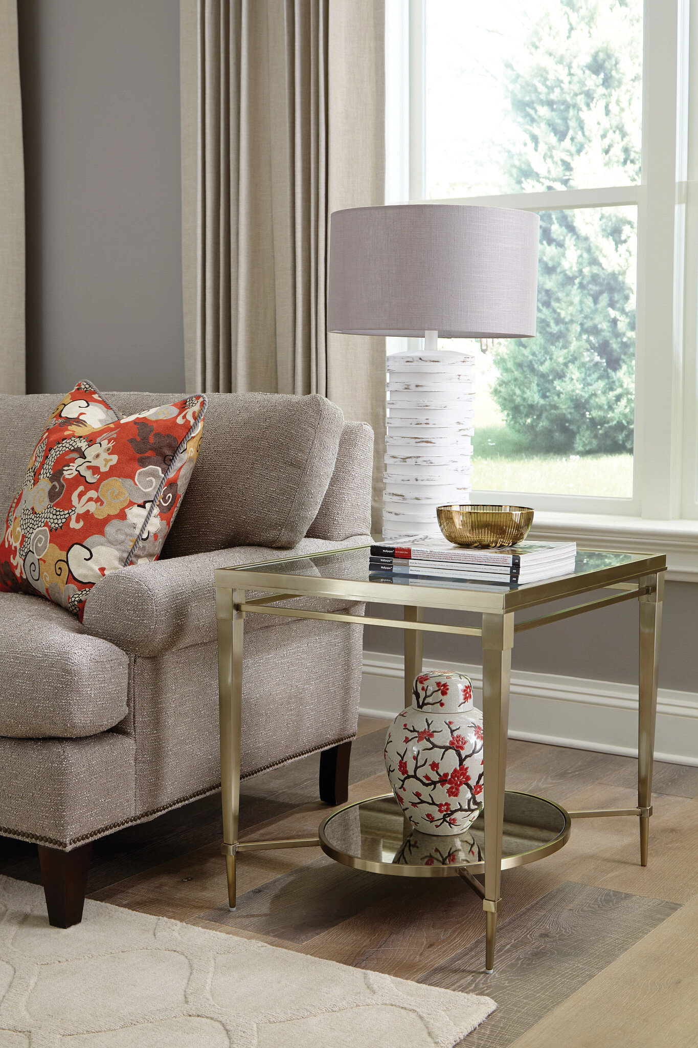 Galerie Champagne Rectangular End Table