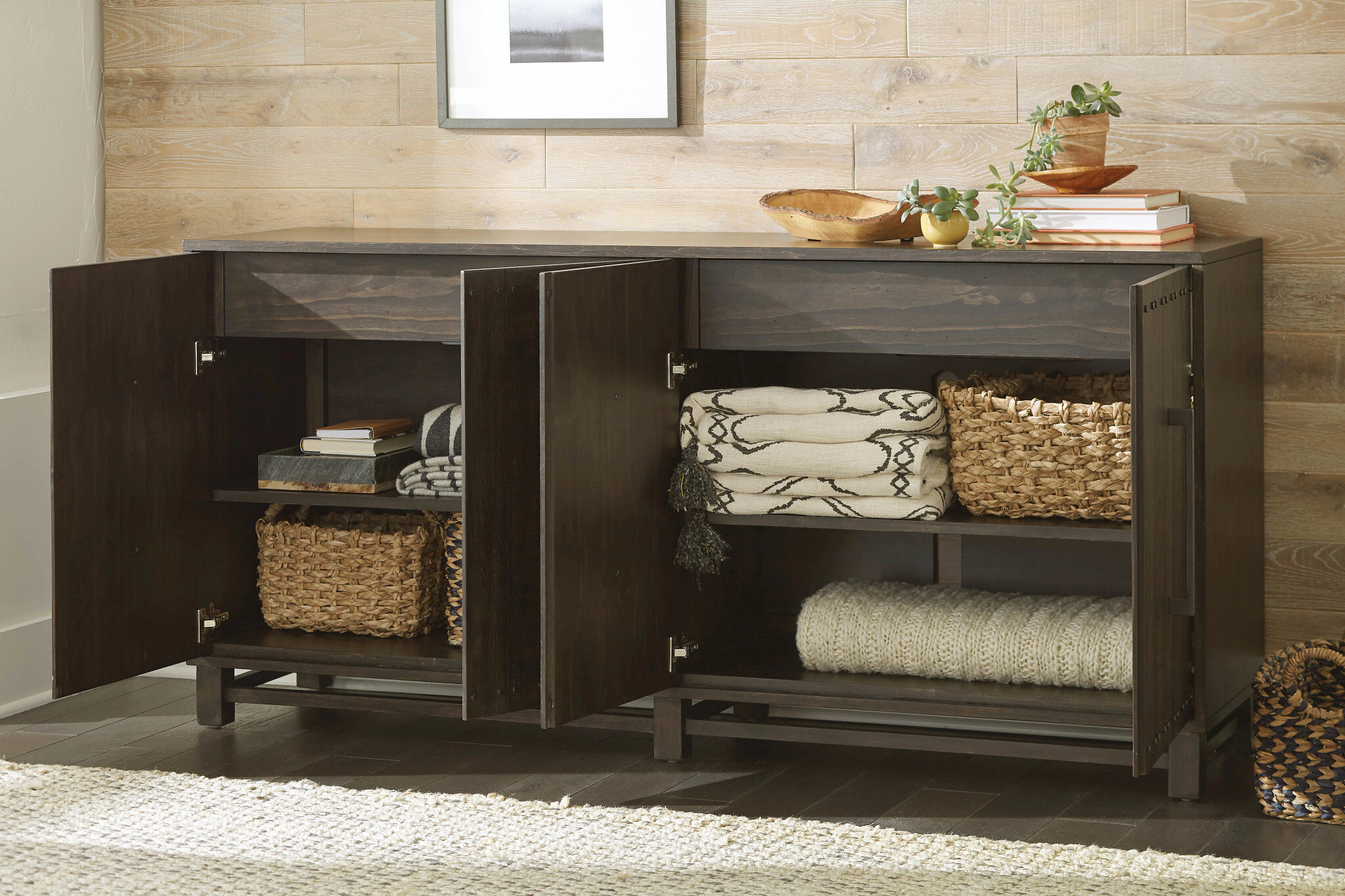 Portman Natural Brown Entertainment Console