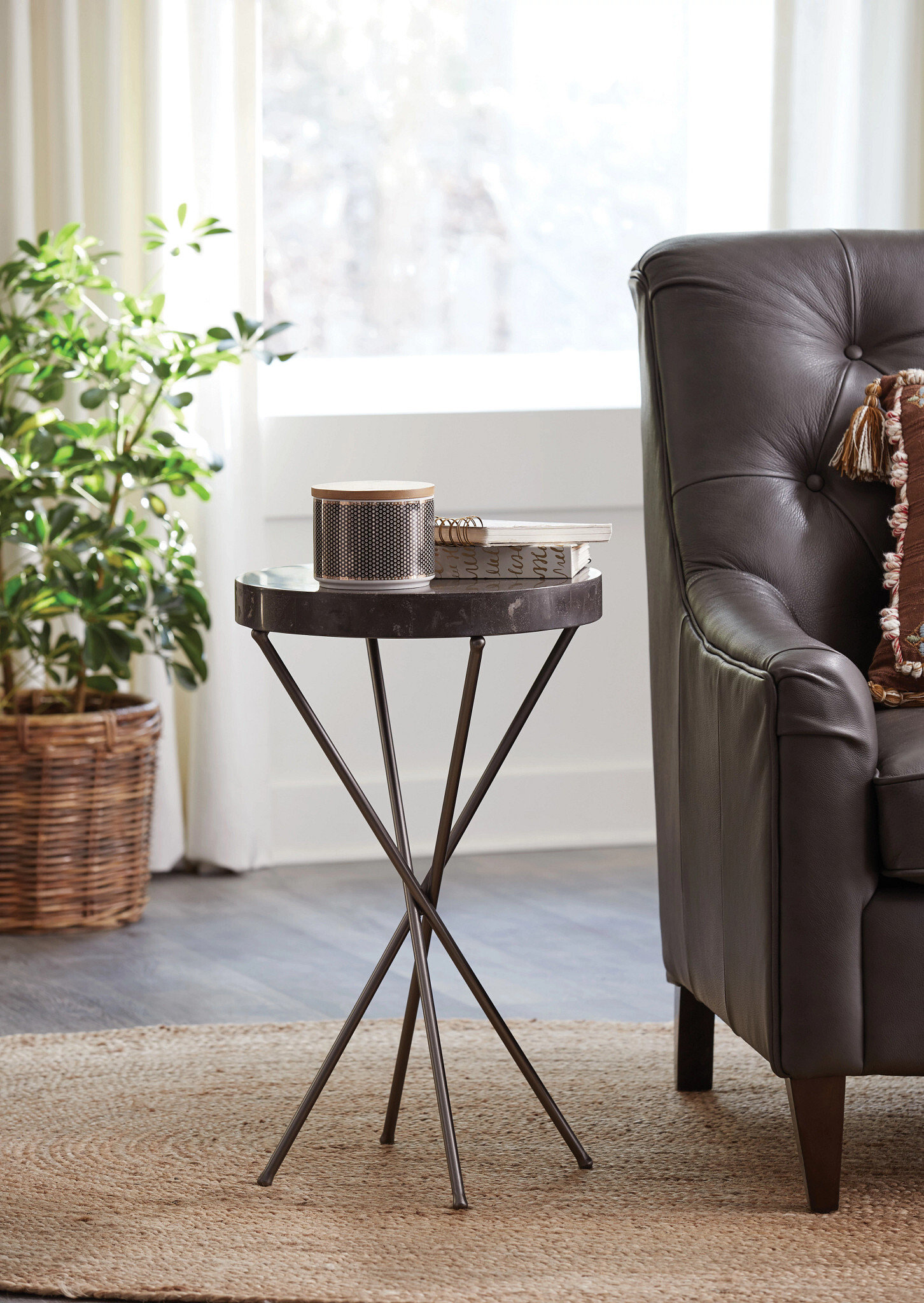 Living Room Hammary West End Round Chairside Table