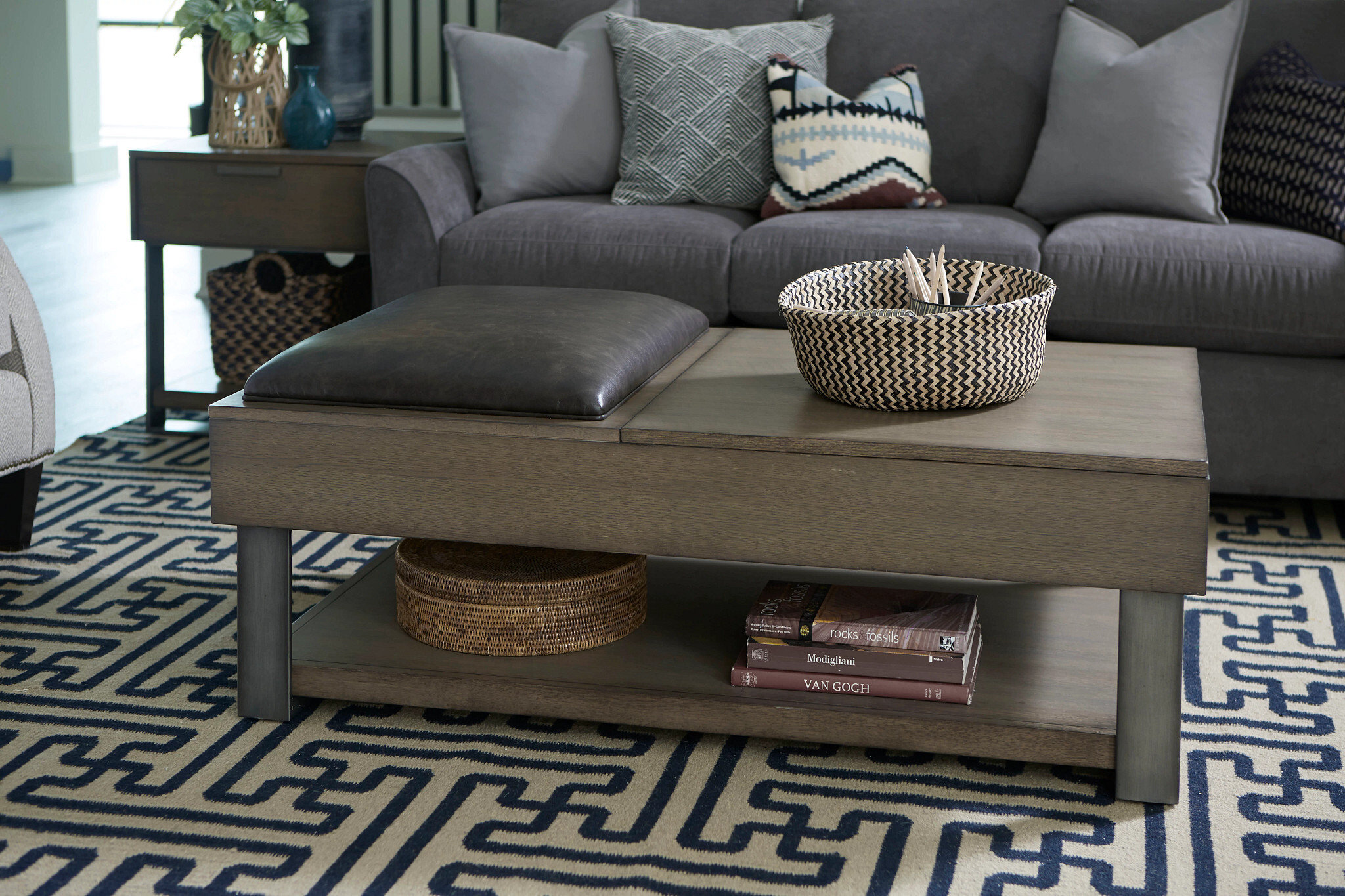 Stella Lift Top Storage Coffee Ottoman Table