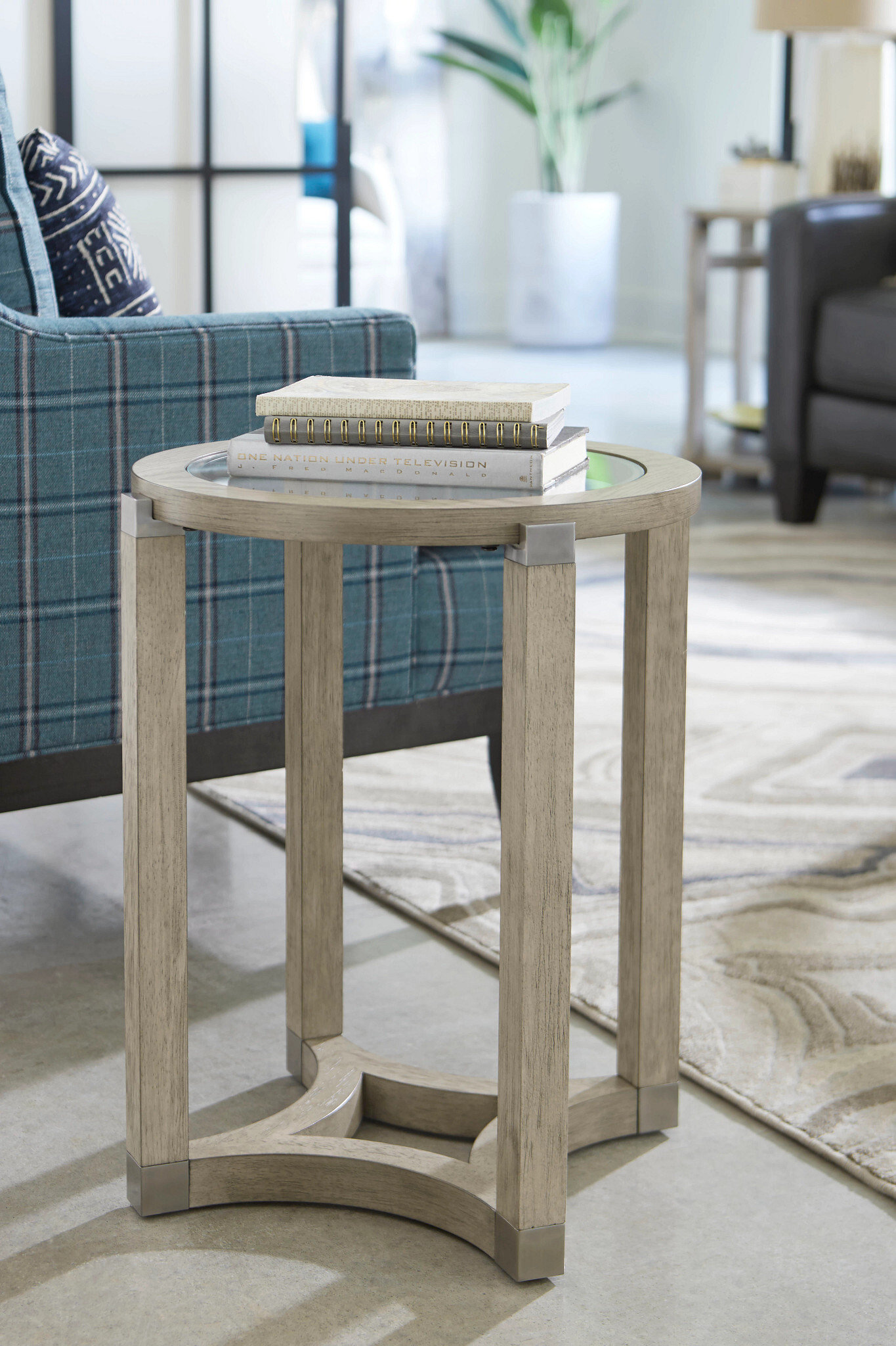 Living Room Hammary Spot Table, Soft Beige