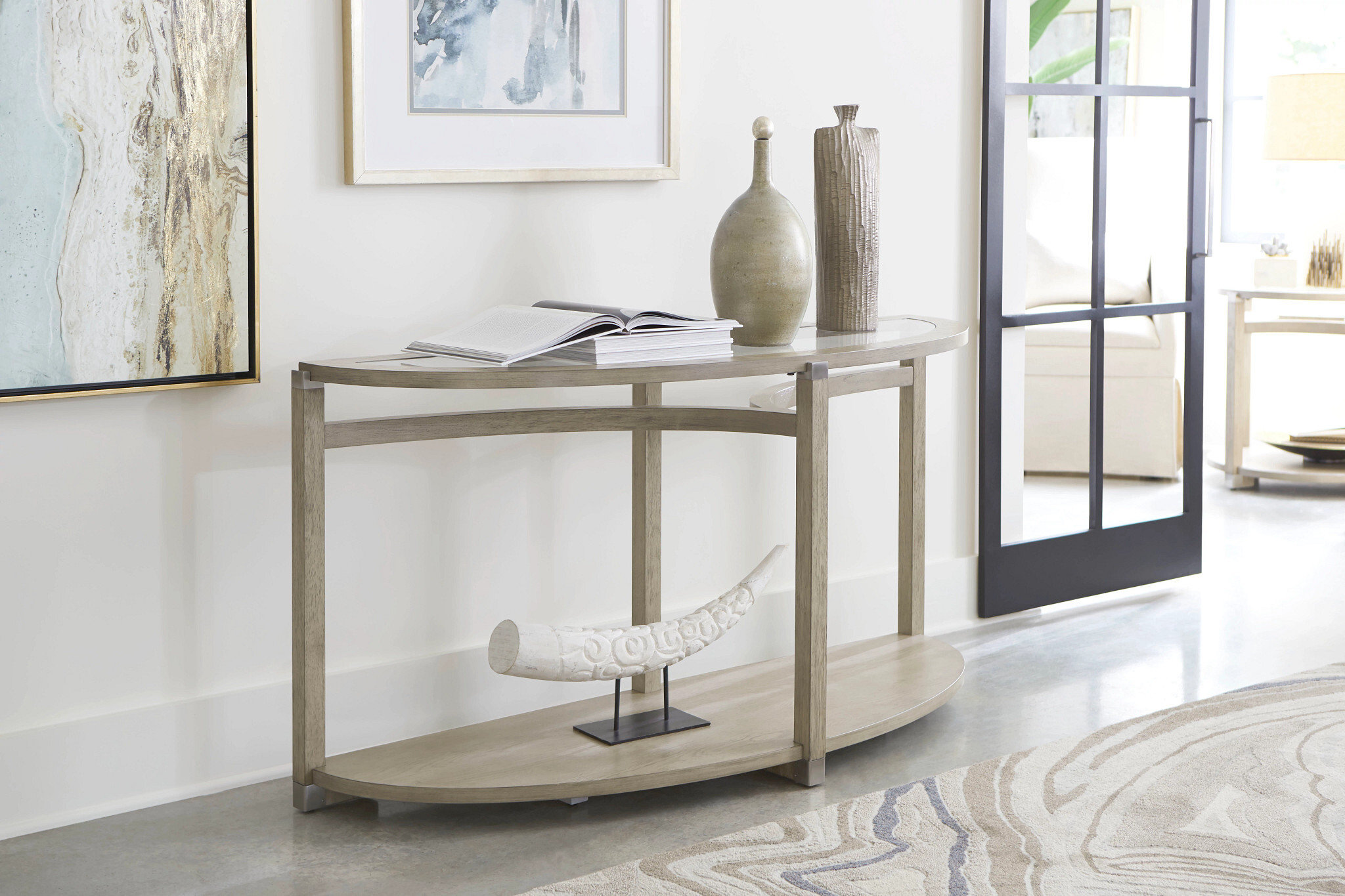 Cheltenham 56'' Glass Top Console Table