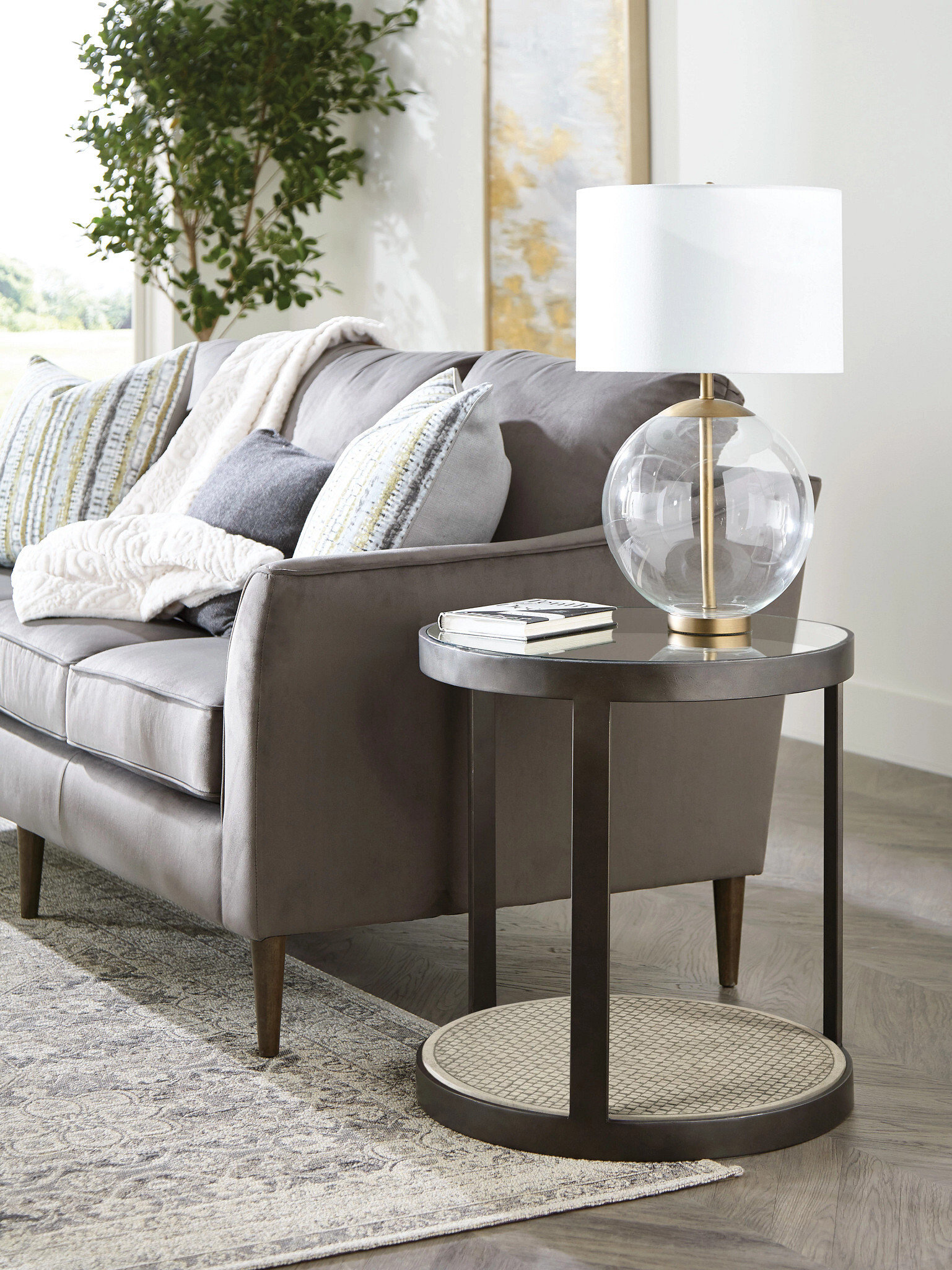 Hammary Hidden Treasures Concrete Chairside Table