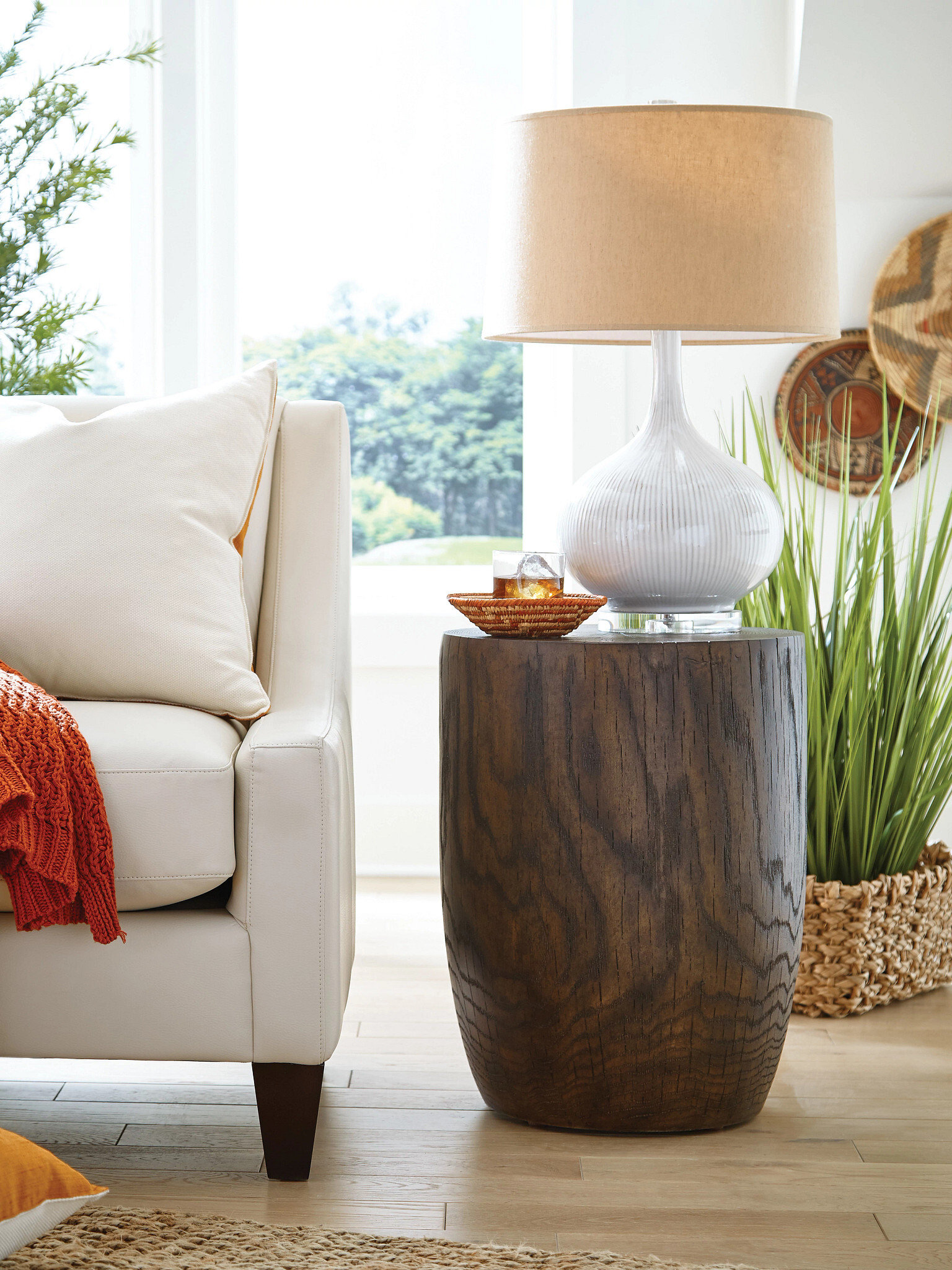 Hammary Hidden Treasures Drum ChairsideTable