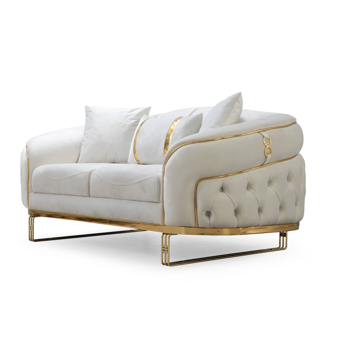 Alanya Tufted Fabric Living Room Set