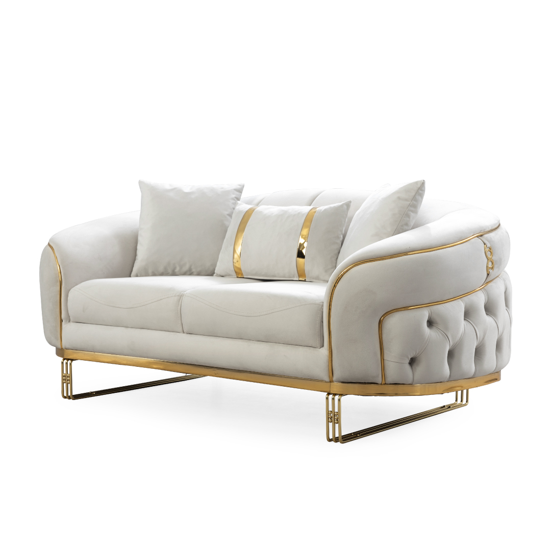 Alanya Tufted Fabric Living Room Set