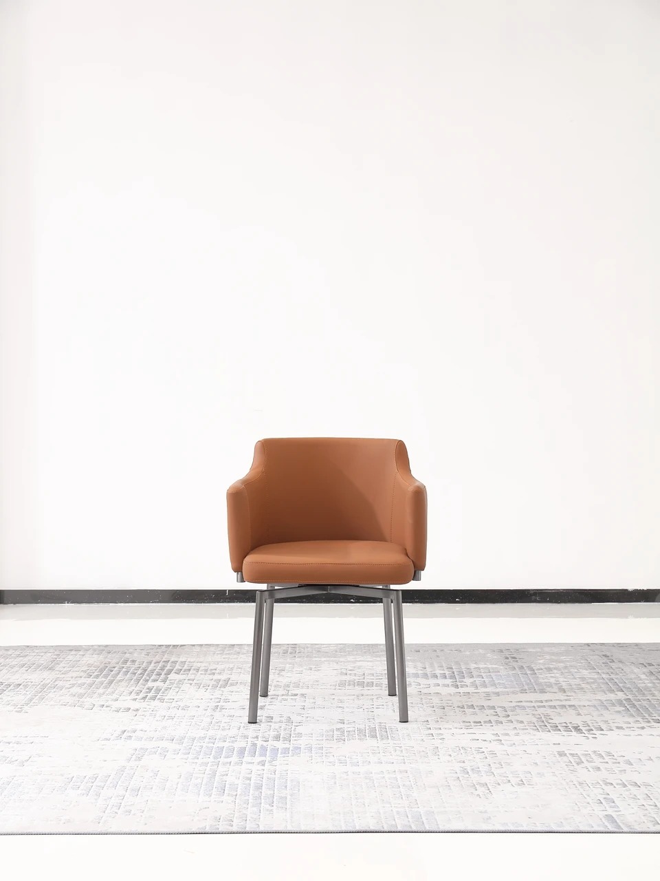 Alba Eco-Leather/Metal Dining Arm Chair with Rotating Seat