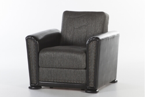 Alfa Fabric/PU Storage Sleeper Armchair