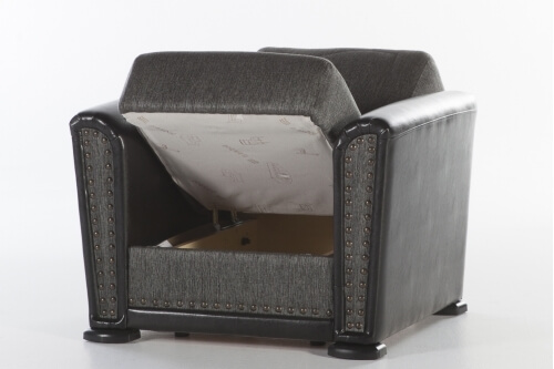 Alfa Fabric/PU Storage Sleeper Armchair