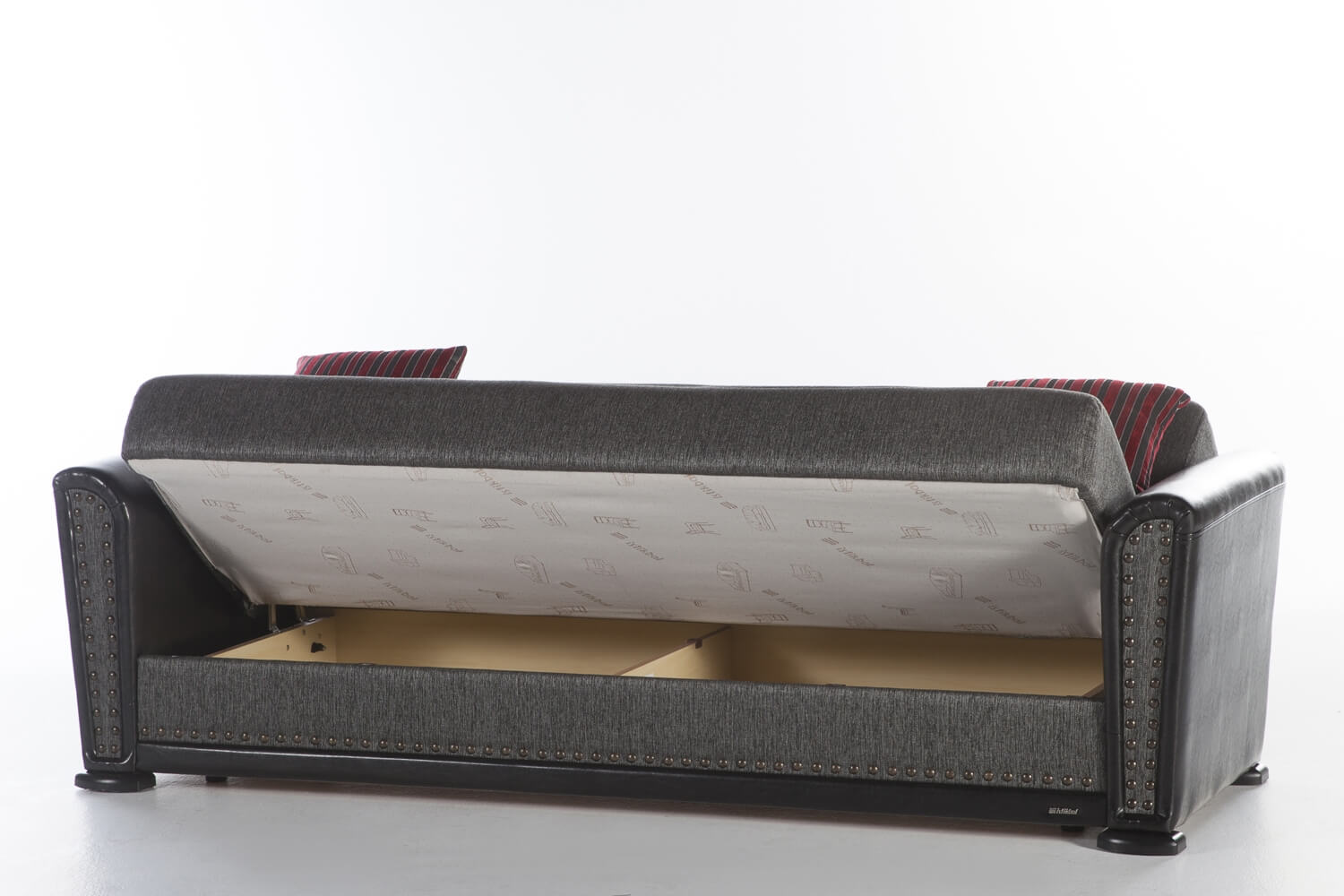 Alfa Fabric/PU Storage Sleeper Sofabed