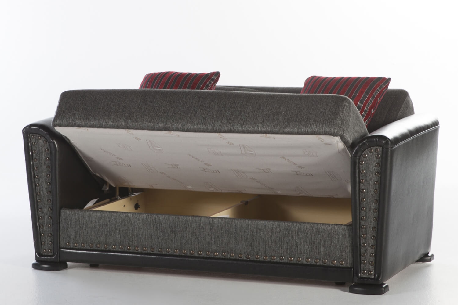 Alfa Fabric/PU Storage Sleeper Loveseat
