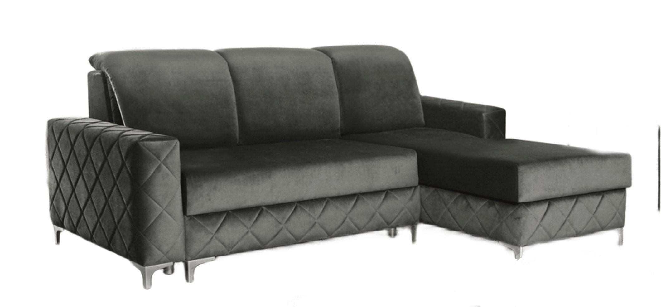 Alfredo L-Shaped Fabric Right Convertible Storage Sectional Sofa