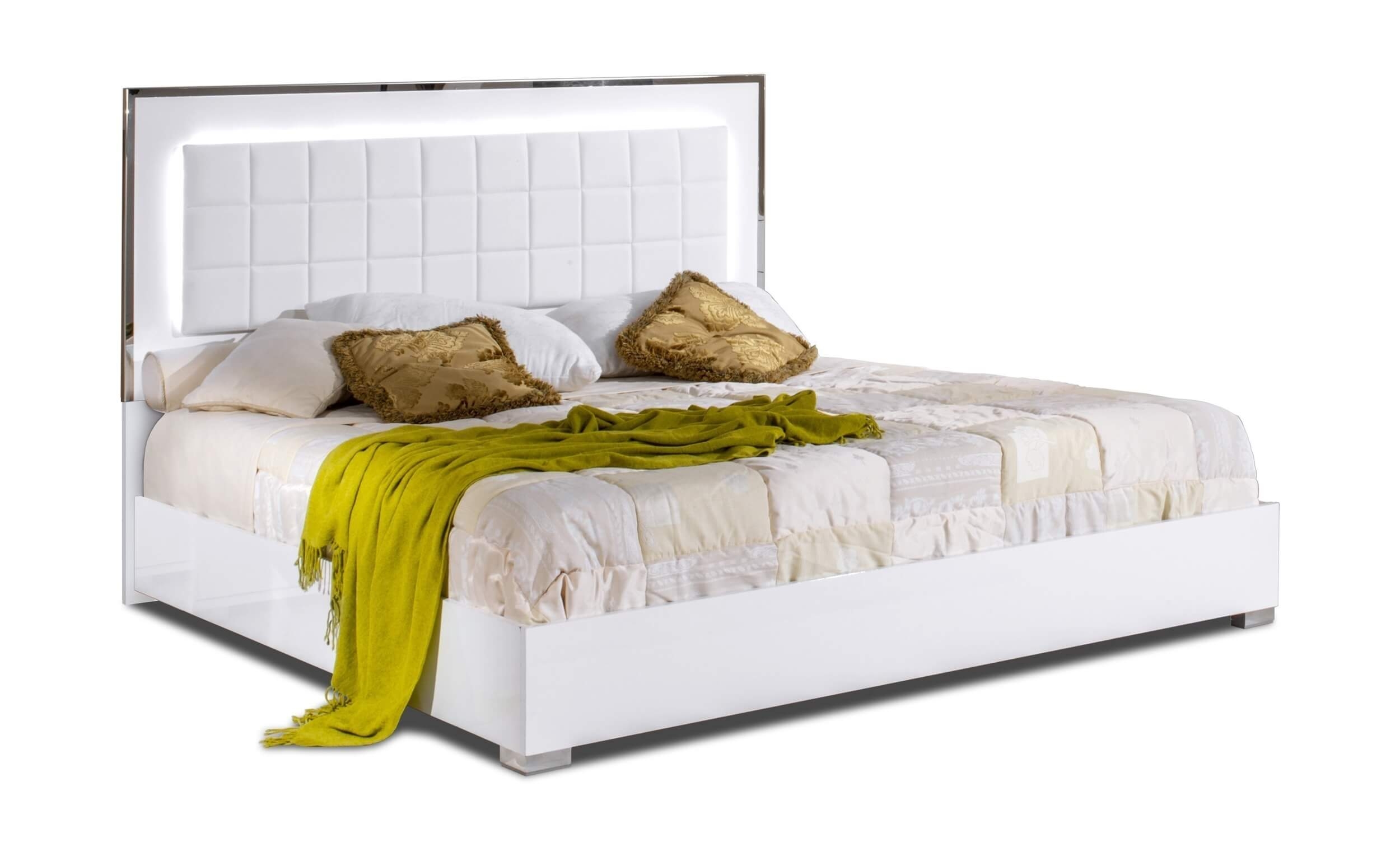 Alice Wood Veneer Bedroom Set with Tufted Leatherette Headboard