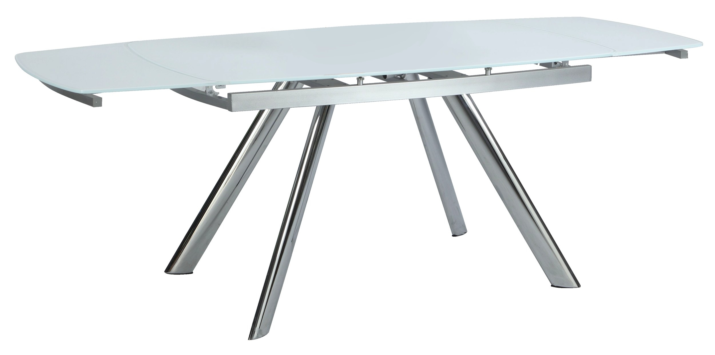 Alina Self-Storing Extendable Dining White Table by Chintaly Imports