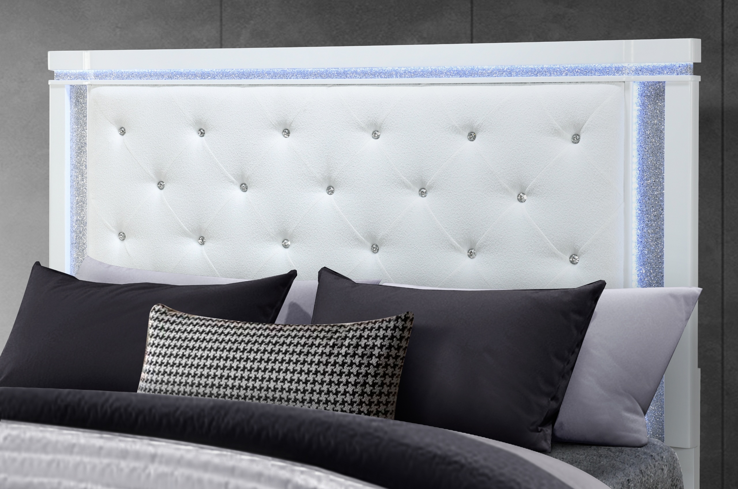 Alina Full Size Panel Bed with LED Light