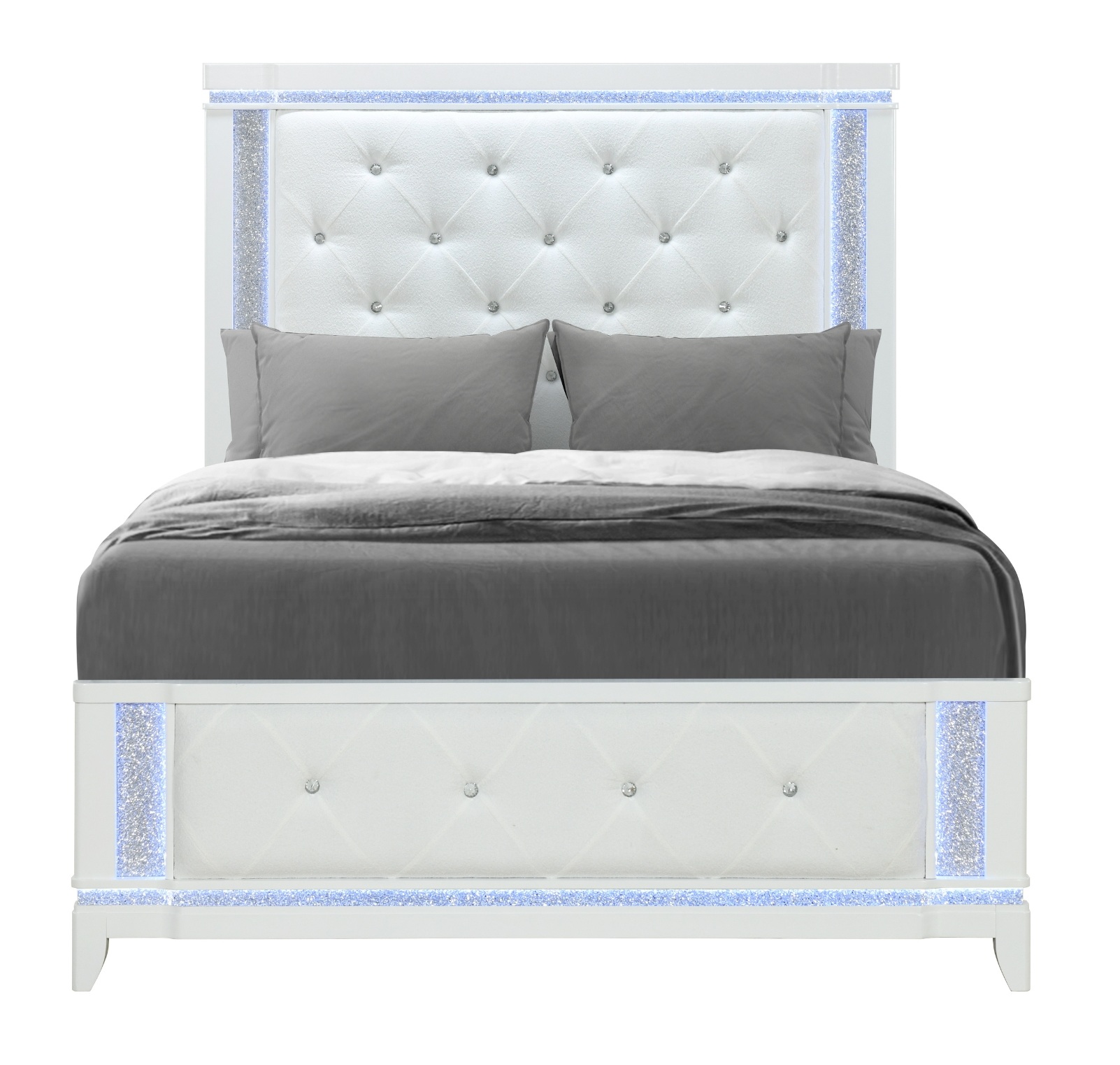 Alina Full Size Panel Bed with LED Light