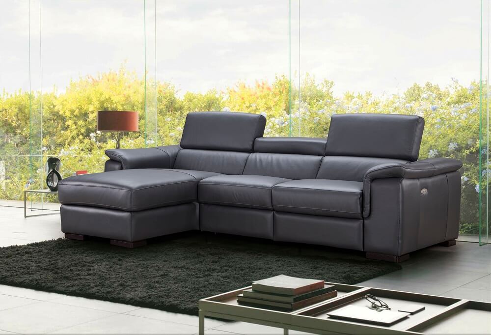 Top-grain and Italian Leather, Corner Sectional Sofas