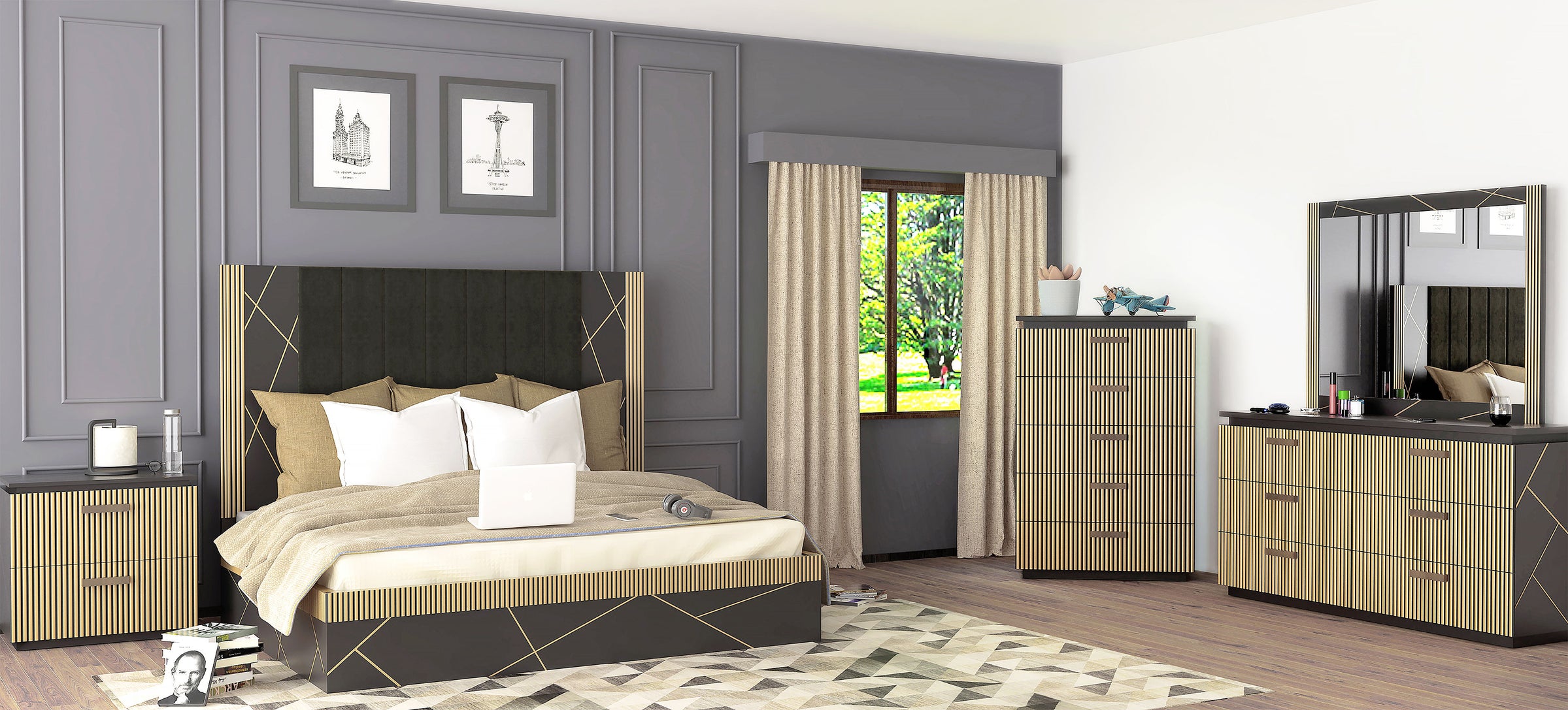 Allure 6-Drawer Wood Veneer Dresser