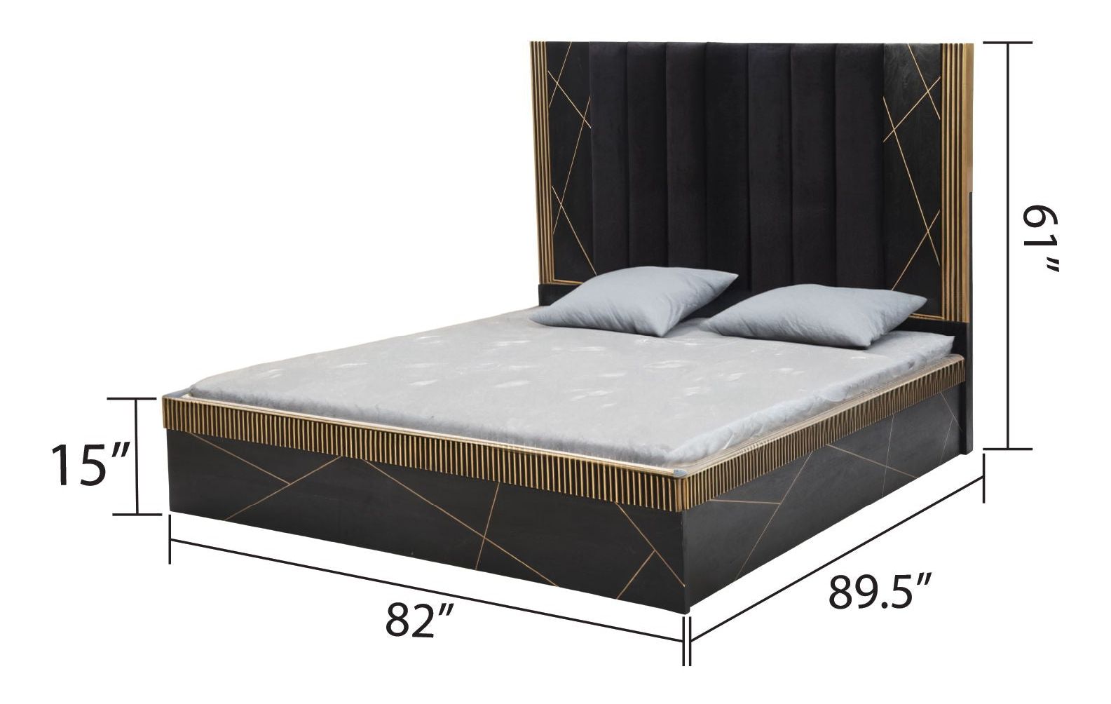Allure King Size Bed with Fabric Upholstered Headboard