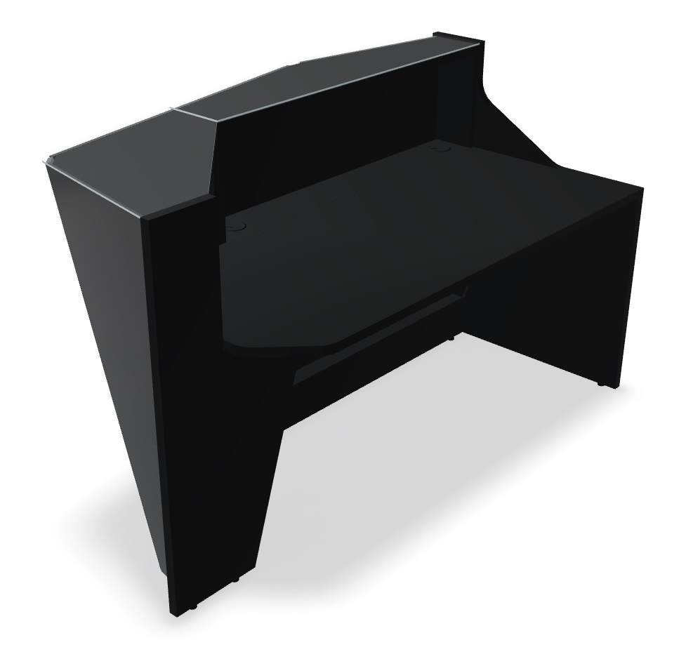 Alpa Straight Modren Reception Desk in black