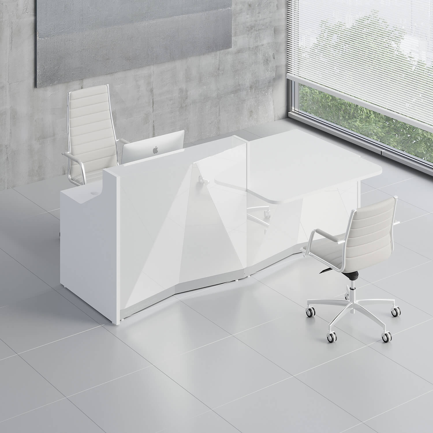 Alpa 96" Straight Medium Reception Desk
