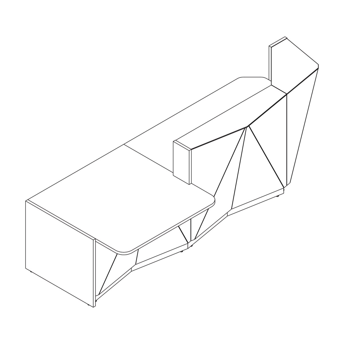 MDD Alpa 119" Straight Medium Reception Desk Dimension