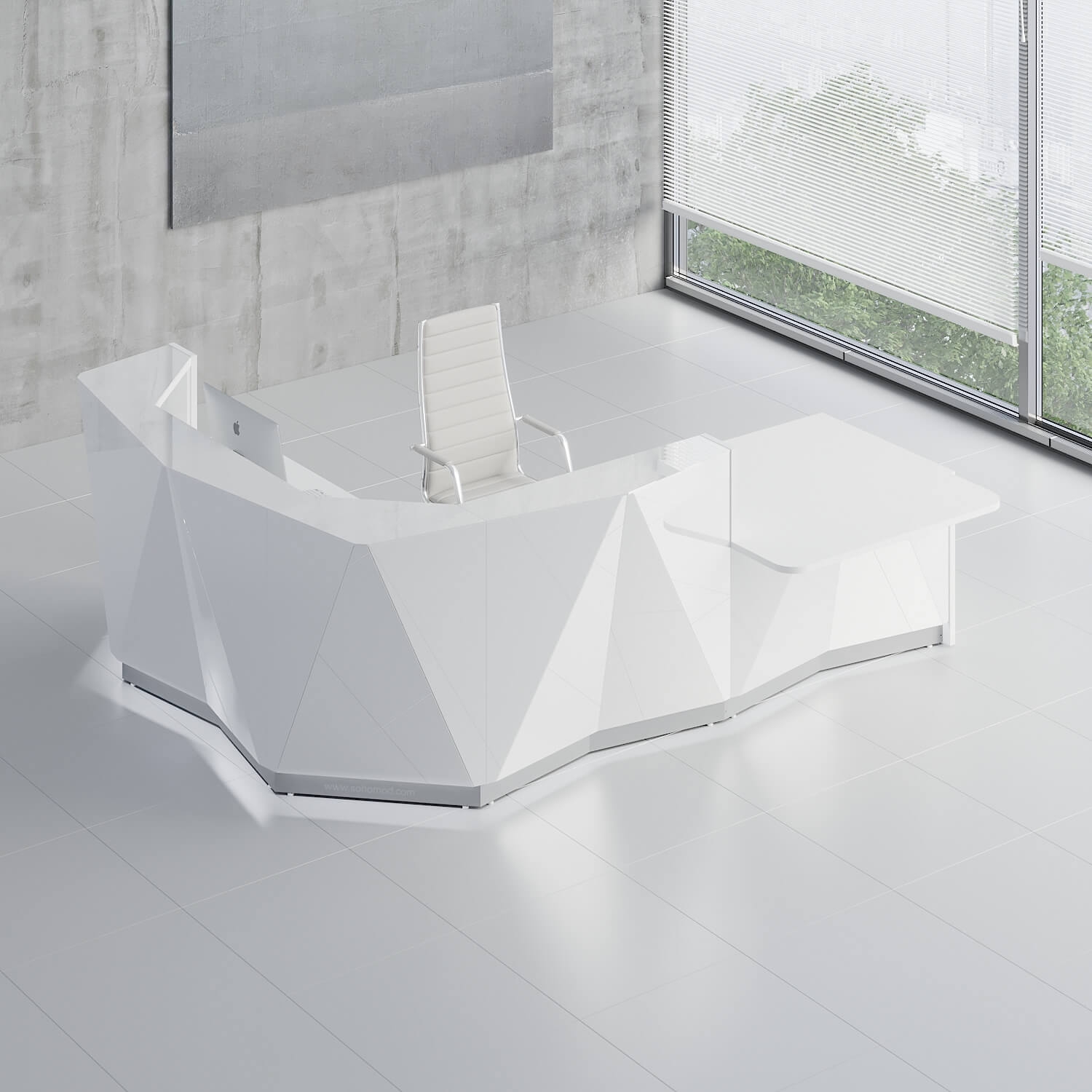 Alpa 99" L-Shaped Reception Desk w/LED