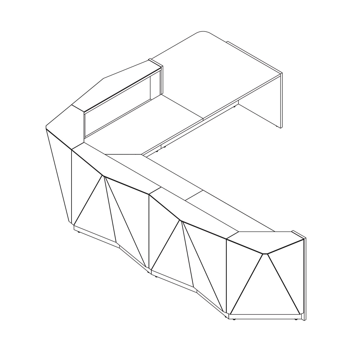 MDD Alpa 123" Corner Medium Reception Desk