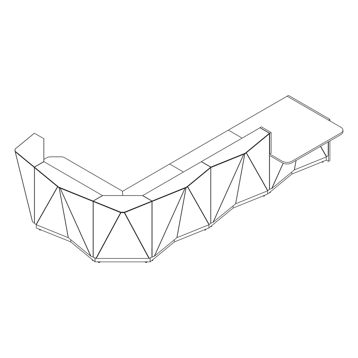 MDD Alpa 170" Corner Large Reception Desk by MDD in white 